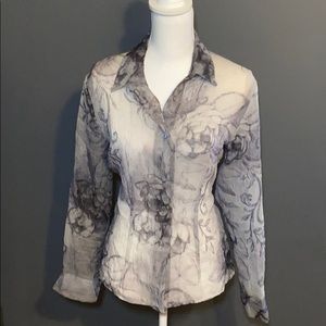 Button Down Translucent Shirt  Getting ready to donate   LAST CHANCE